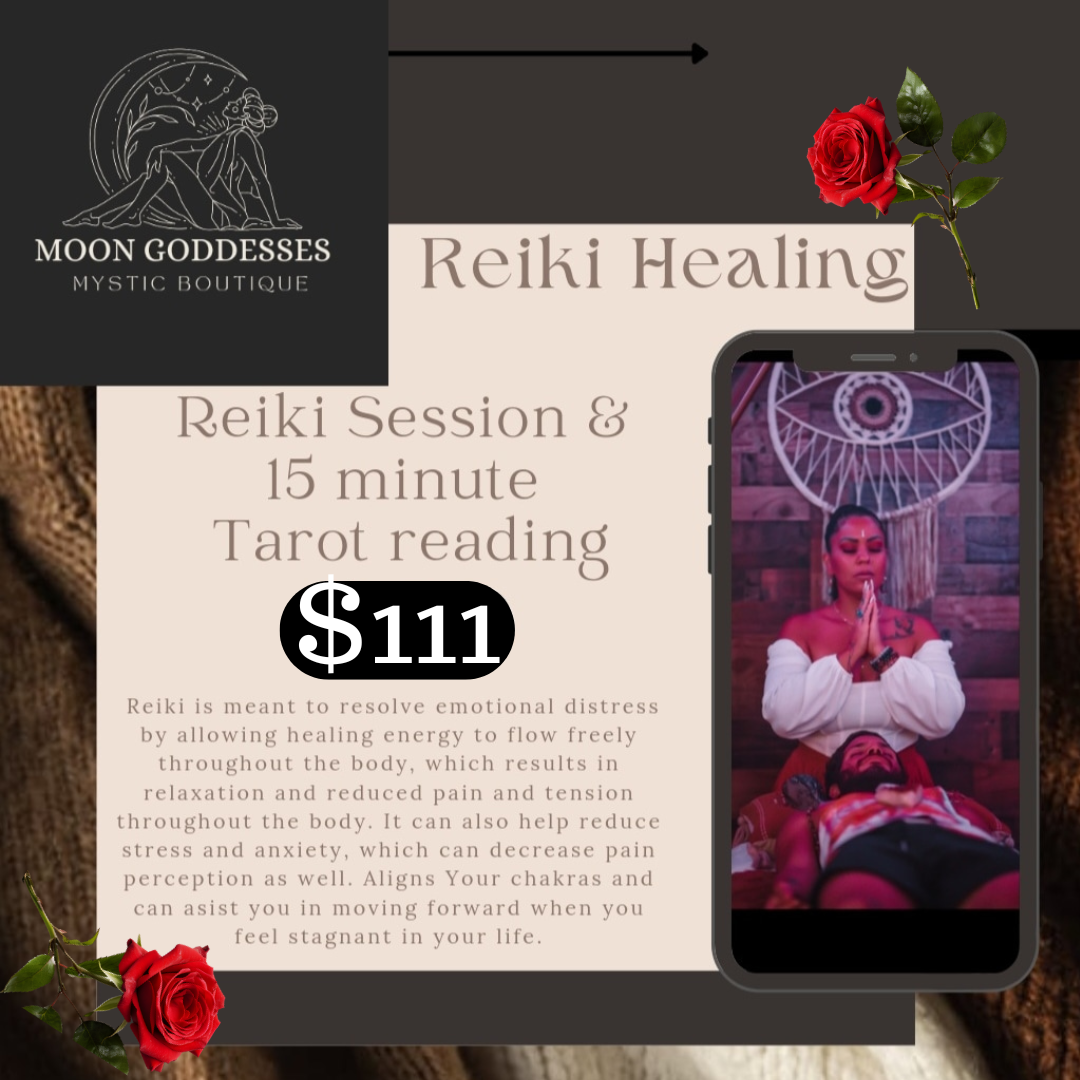 Distance or in shop Reiki Session and 15 minute reading.